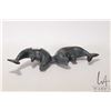 Image 1 : Tony Totan, Inuit carved soapstone whales 10 1/2" in length