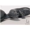 Image 3 : Tony Totan, Inuit carved soapstone whales 10 1/2" in length
