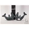 Image 5 : Tony Totan, Inuit carved soapstone whales 10 1/2" in length