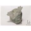 Image 4 : Green soapstone Inuit carving of a bird, artist signed 3 1/2" in height