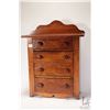 Image 1 : Antique miniature table top dresser with four drawers and original hardware, 19" including backboard
