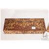 Image 2 : Two vintage hand made pyrography decorated boxes including 7" X 7" X 3 12" and a 11 1/2" X 4" X 2 1/