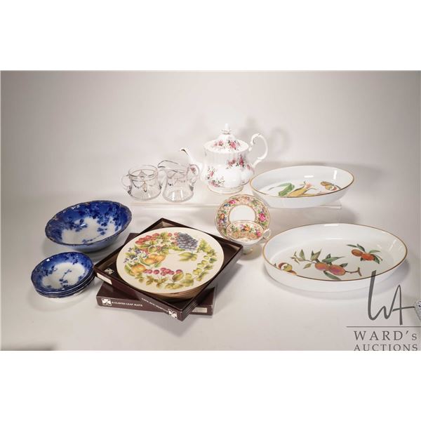 Two Royal Worcester Evesham oval serving dishes including 12" and 14 1/2", a Royal Albert Lavender R