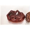 Image 6 : Two artist signed, hand carved wooden netsukes, each approximately 2" in length