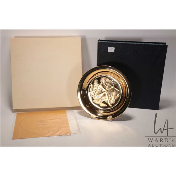 Boxed sterling silver and 24kt gold vermeil "The First Franklin Mint Annual Plate- Tribute to the Ar