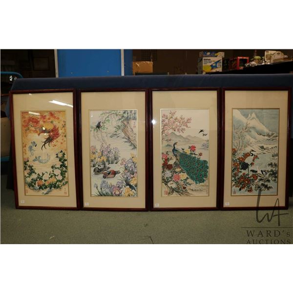 Four framed Franklin Gallery Oriental prints including "The Dance of Autumn", "The Splender of Winte