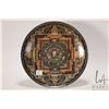 Image 1 : Poly chrome enamel Sino-Tibetan Thangka plate 10 1/4" in diameter