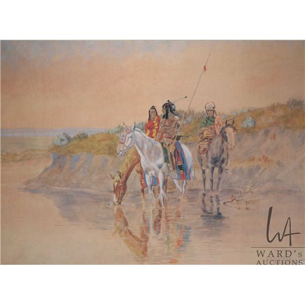 Olaf C. Seltzer, American Indian print, overall dimensions including frame 26 1/2" X 32 1/2", note: 