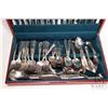 Image 2 : Wooden canteen containing large selection of Community Plate silverplate flatware, approximately 153