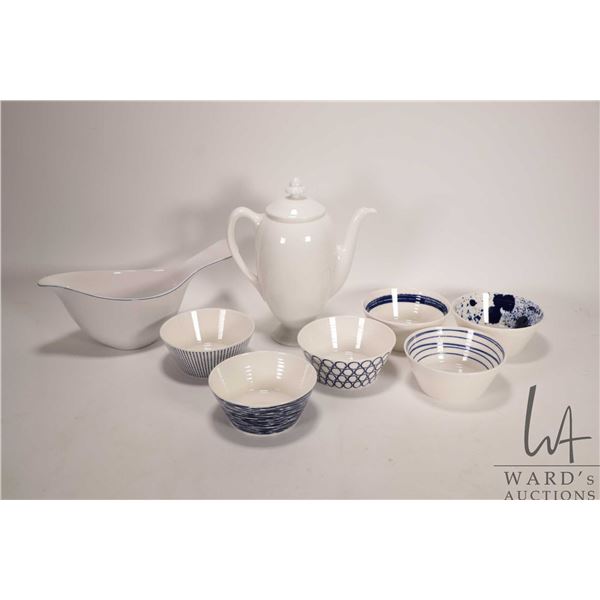 Selection of Royal Doulton tableware including Royal Doulton Pacific small dishes, white teapot and 