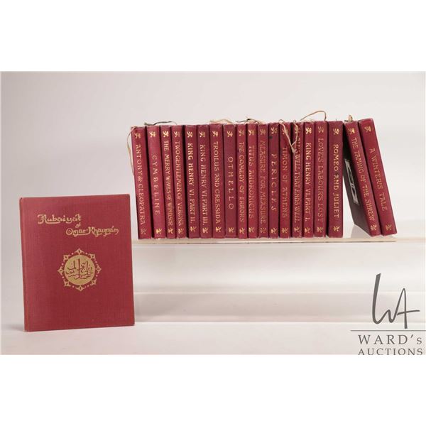 Nineteen antique volumes of The Temple Shakespeare, published by J.M. Dent and Co. Aldine House, Lon