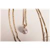 Image 2 : 18kt yellow gold 24" neck chain with 18kt yellow gold and genuine pearl pendant, both pieces marked 