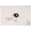 Image 1 : 10kt yellow gold ring set with black cabochon gemstone, size 5.5