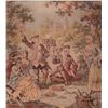 Image 1 : Gilt framed antique picnic scene tapestry, 19" X 17" excluding frame. Purportedly made in Belgium ci