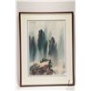 Image 2 : Artist signed original watercolour painting of a peaceful Azumaya overlooking a canyon, 16 1/2" X 11