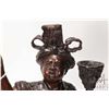 Image 3 : Heavy bronze Blackamoor baroque candlestick 16" in height