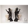 Image 1 : Pair of vintage Blackamoor candlesticks baroque figural candlesticks, plus two pairs of plaster corb