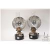 Image 1 : A pair of vintage wall mount oil lamps with reflectors