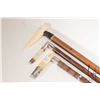 Image 2 : Three vintage/ antique wooden canes with bone or antler handles, two with sterling silver