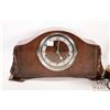 Image 2 : Folding desk lamp and a Savoy wooden mantle clock with chime and hour strike, working at time of cat