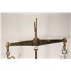 Image 3 : Large brass balance scale with weights 22" in height