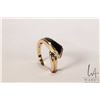 Image 1 : 14kt yellow gold and black enamel ring, size 7.5