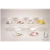 Image 1 : Six china teacups and saucers including Royal Albert, Colclough, Delphine, Queen Ann and Royal Vale