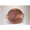Image 3 : Large Cu Artigiana Italian made copper Paella pan with zinc liner and attached brass handles, 20" in