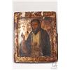 Image 2 : Two antique Russian Orthodox, hand painted on wood panel religious icons including a depiction of Sa