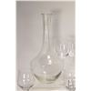 Image 2 : Ten wine glass with frosted Art Nouveau lady figure stem, a drinks decanter and six colourless wine 