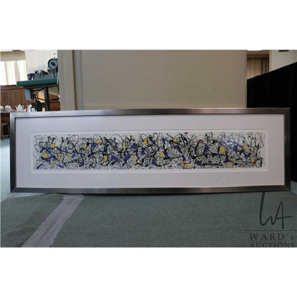 Jackson Pollock, abstract print, overall dimensions including frame 18" X 62"