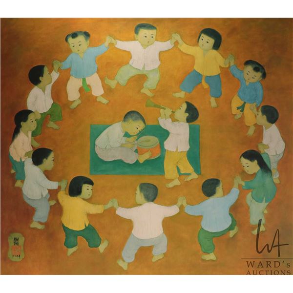Trung Mai Thu print "Circle Dance", overall dimensions including framed 32 1/2" X 35"