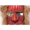 Image 2 : Artisan hand carved wooden, antler and hide mask, consignor purports made by artist in Southern Albe