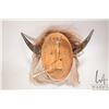 Image 4 : Artisan hand carved wooden, antler and hide mask, consignor purports made by artist in Southern Albe