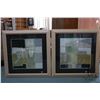 Image 1 : Two framed abstract decor prints, each 38" X 37" overall dimensions including frames