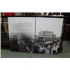 Image 1 : Two dry mounted on board prints of 1940's Canada, possibly Edmonton city scenes, 35 1/2" X 24" and 3