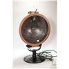 Image 1 : Vintage search light converted to electric lamp, 15" diameter and 24" in height