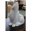 Image 1 : J. W. McKinnon, hand carved marble wolf, numbered on base 23914, 16 1/2" in height