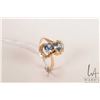 Image 1 : 10kt yellow gold ring set with two round citrine/ citrine like blue gemstones, size 8.25