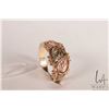 Image 1 : 10kt yellow, green and pink gold leaf and berry motif ring, size 10.25