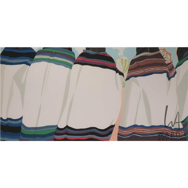 Irene Klar, framed limited edition print titled "Basket Dance of the Lakove Mamas", pencil signed by