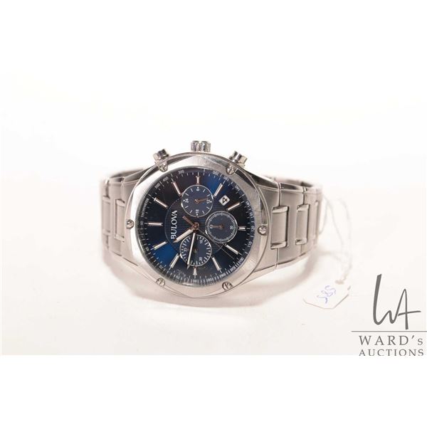 Gent's Bulova Chronograph wrist watch with stainless steel case and band, not tested at time of cata