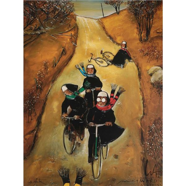 Norman Hudon, framed limited edition print, titled "La chute", pencil signed by artist and number 64