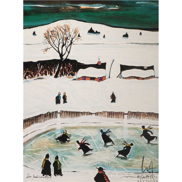 Norman Hudon, framed limited edition print, titled "Les Patineuses", pencil signed by artist and num