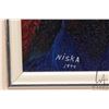Image 3 : Niska, framed original acrylic on canvas painting, appears to be the Northern Lights, signed by arti