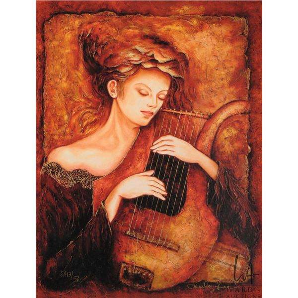 Charles Lee, framed limited edition giclee print titled " Mythical Passion", gold pen signed by arti