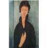 Image 1 : Modigliani, framed print titled "Woman with blue eyes", overall dimensions including frame 27" X 22"