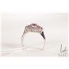 Image 2 : 14kt white gold, ruby and diamonds gemstone ring, size 9.75