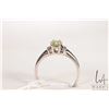 Image 2 : 10kt white gold, peridot and diamond gemstone ring, size 10. 25