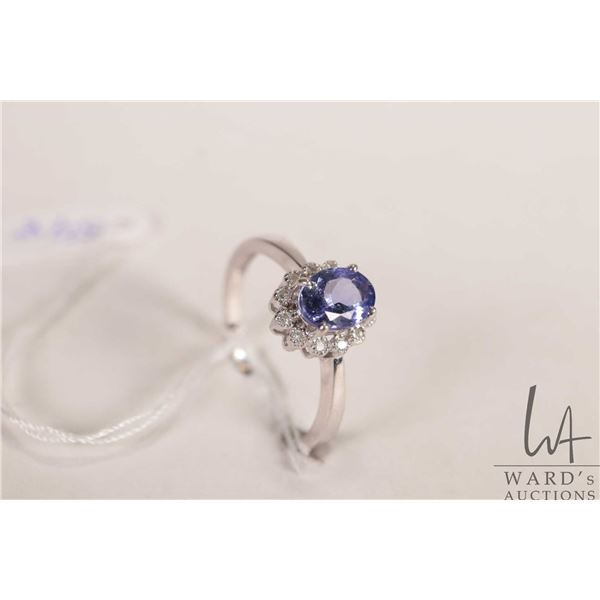 14kt white gold, tanzanite and diamond gemstone rings, size 9.75